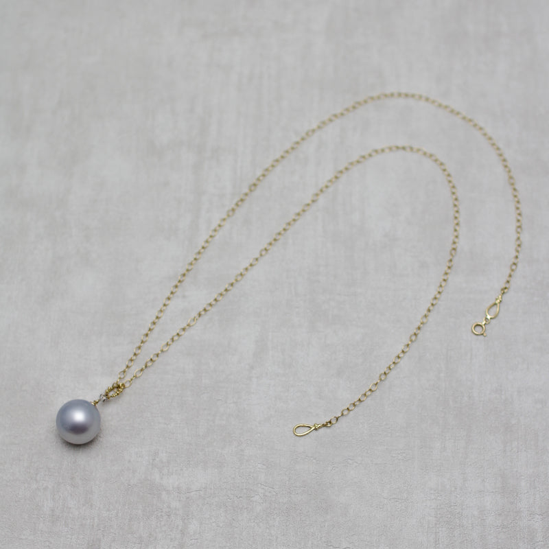 15mm 白蝶パール チェーンネックレス