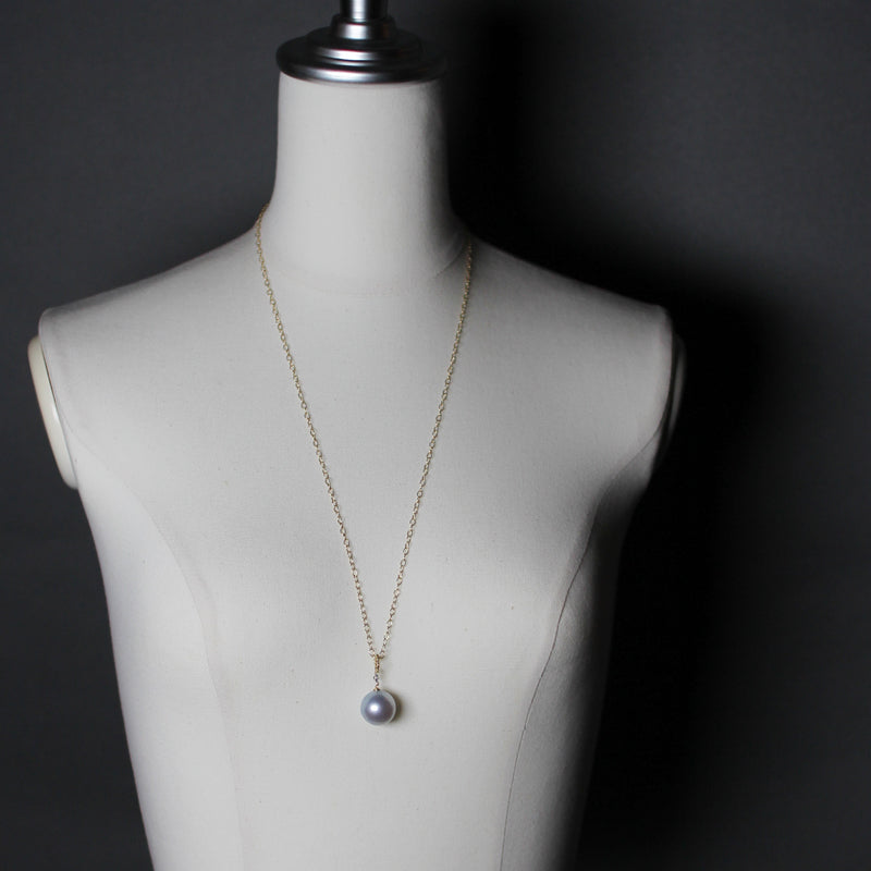 15mm 白蝶パール チェーンネックレス