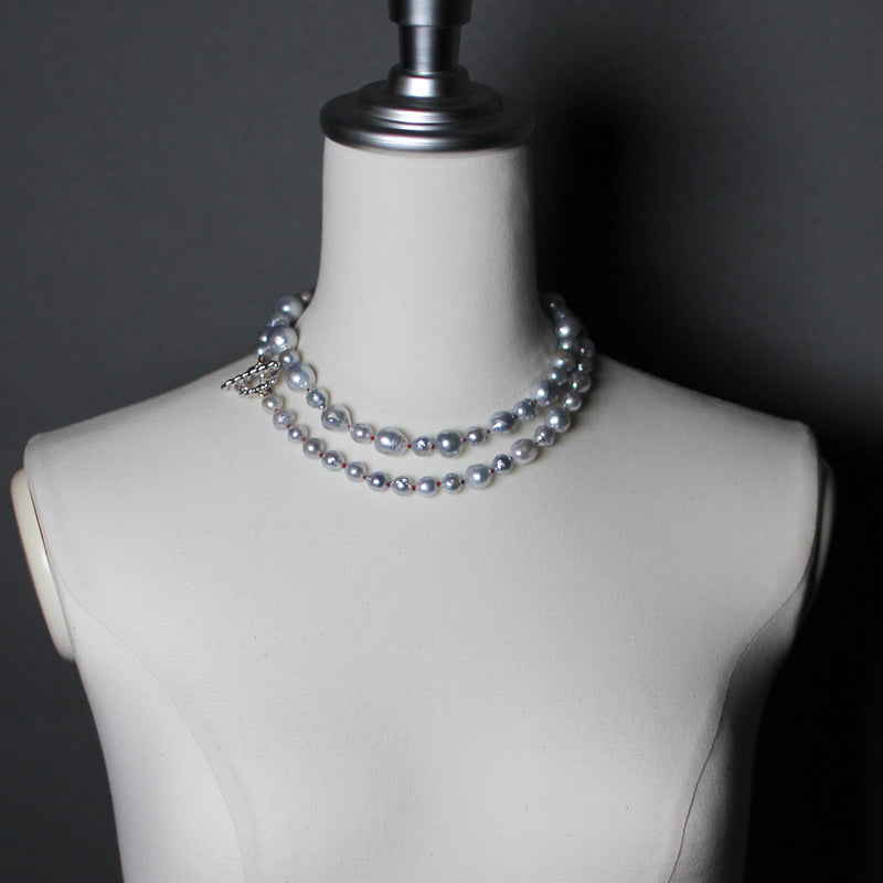 白蝶バロックパール ロングネックレス