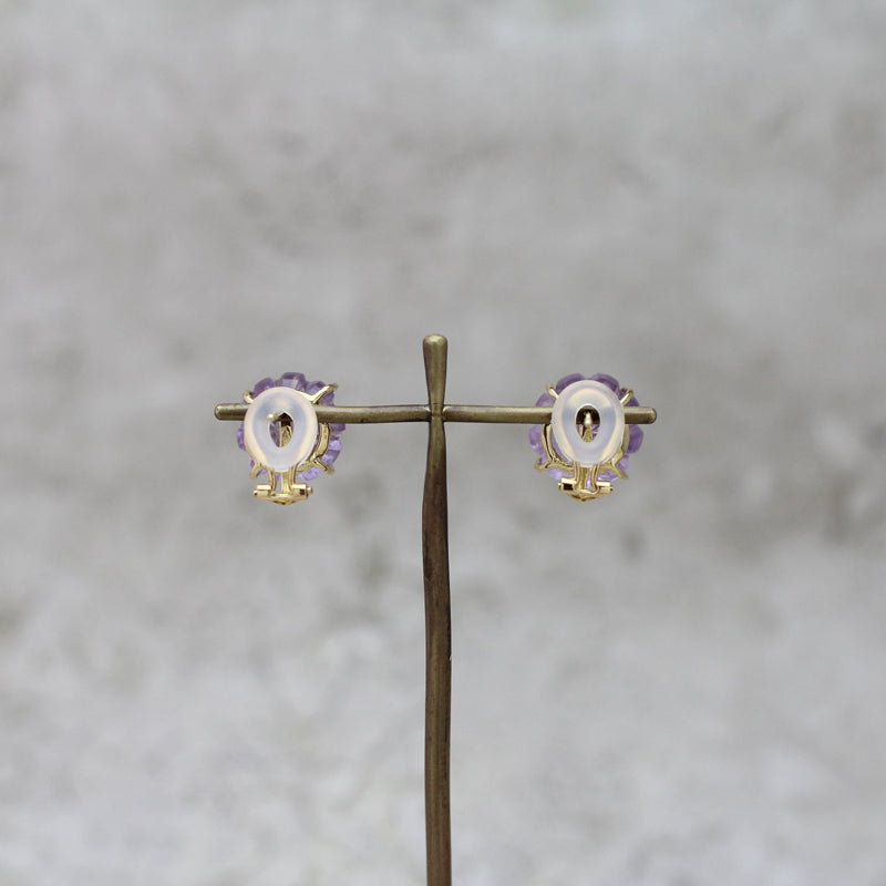 アメシスト×ガーネット スタッドピアス