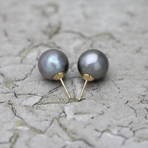 12mm 黒蝶バロックパール ピアス