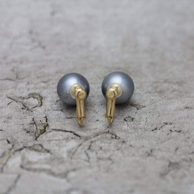 11mm 黒蝶パール イヤリング
