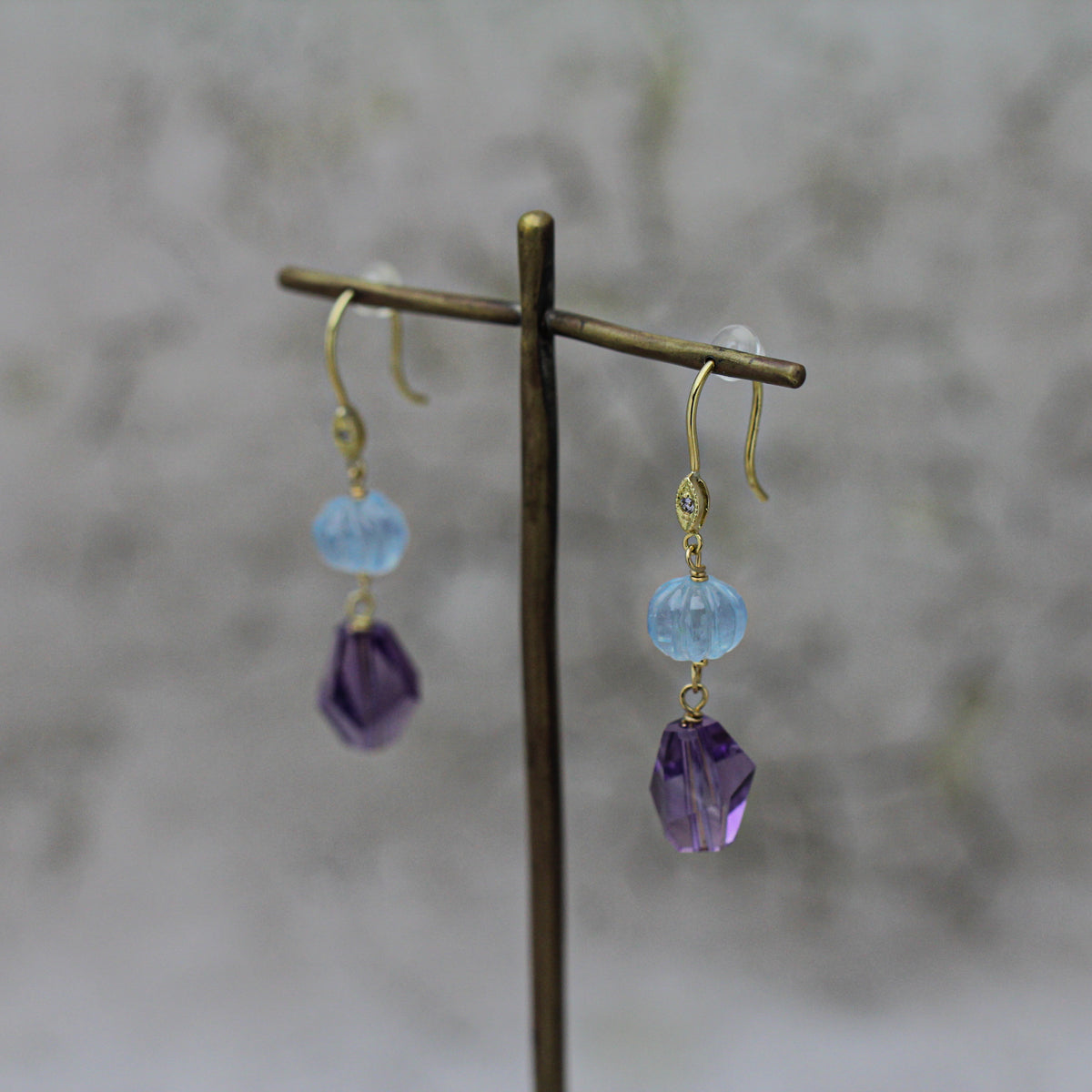 アメシスト×アクアマリン フックピアス – Bon Magique