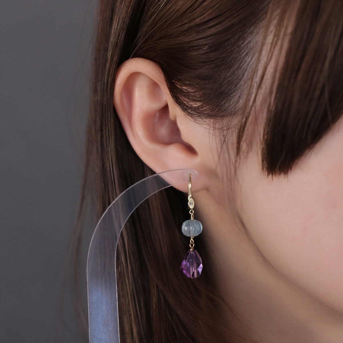 アメシスト×アクアマリン フックピアス – Bon Magique
