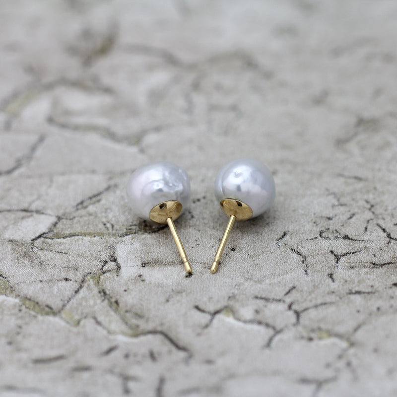 9mm 白蝶バロックパール ピアス