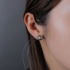 9mm 黒蝶バロックパール ピアス