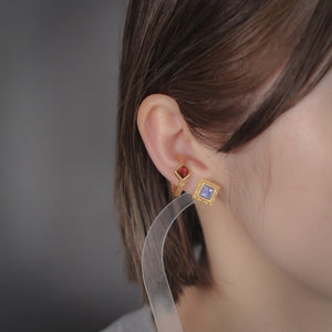 「H」アイオライト シングルピアス