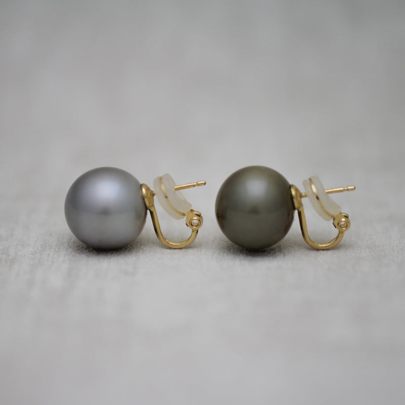 15mm 黒蝶パール ピアス