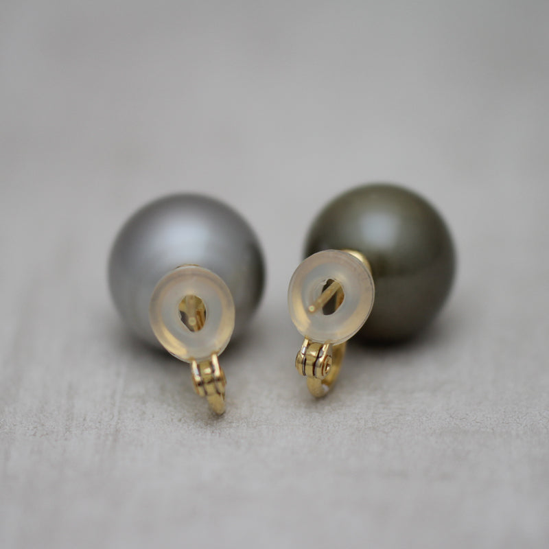 15mm 黒蝶パール ピアス