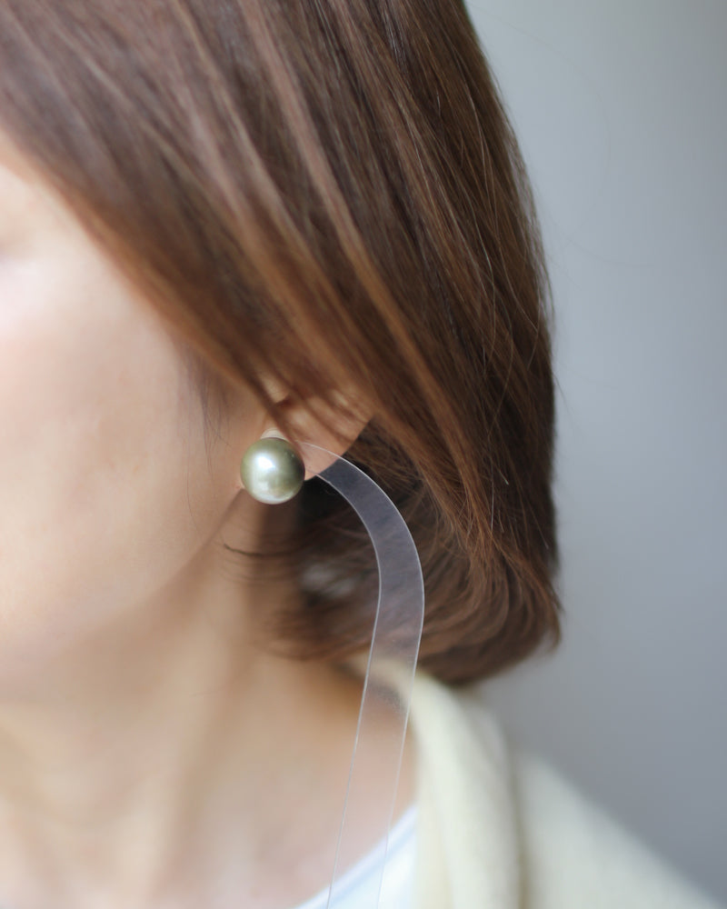 15mm 黒蝶パール ピアス