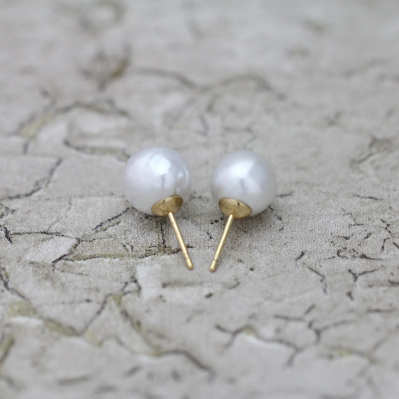 10mm 白蝶バロックパール ピアス