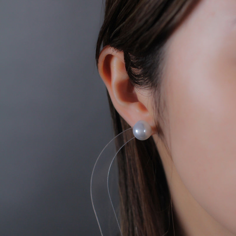 10mm 白蝶バロックパール ピアス
