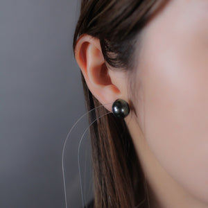 11mm　黒蝶バロックパール ピアス