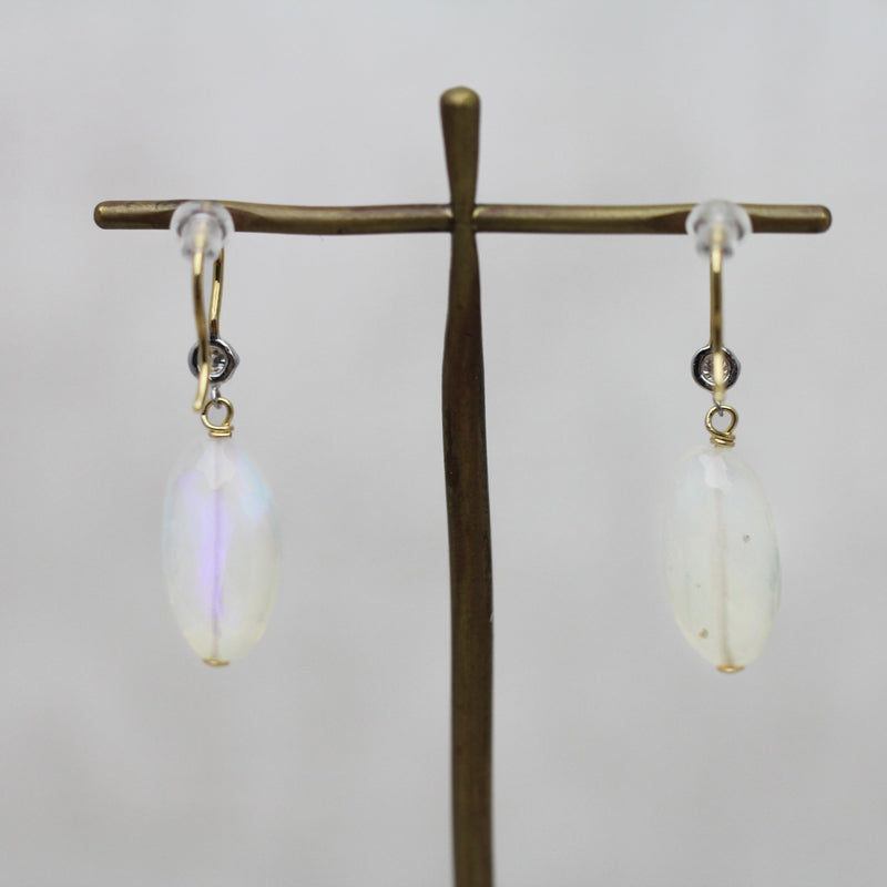 オパール × ダイヤモンド　フックピアス