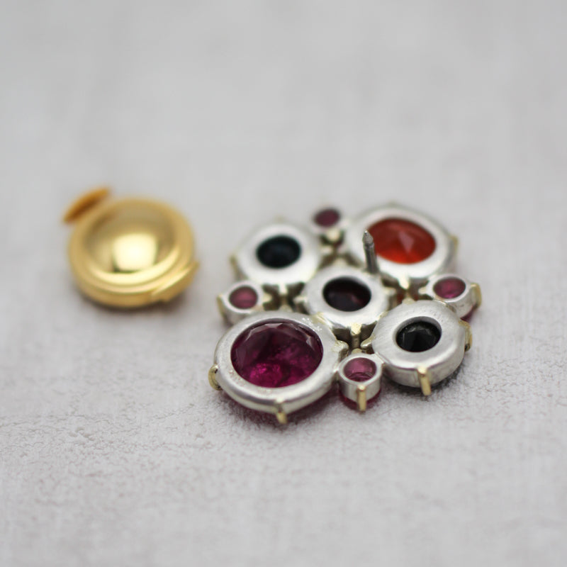 トルマリン × ファイアオパール ブローチ