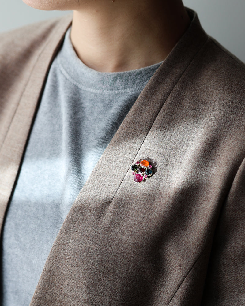 トルマリン × ファイアオパール ブローチ