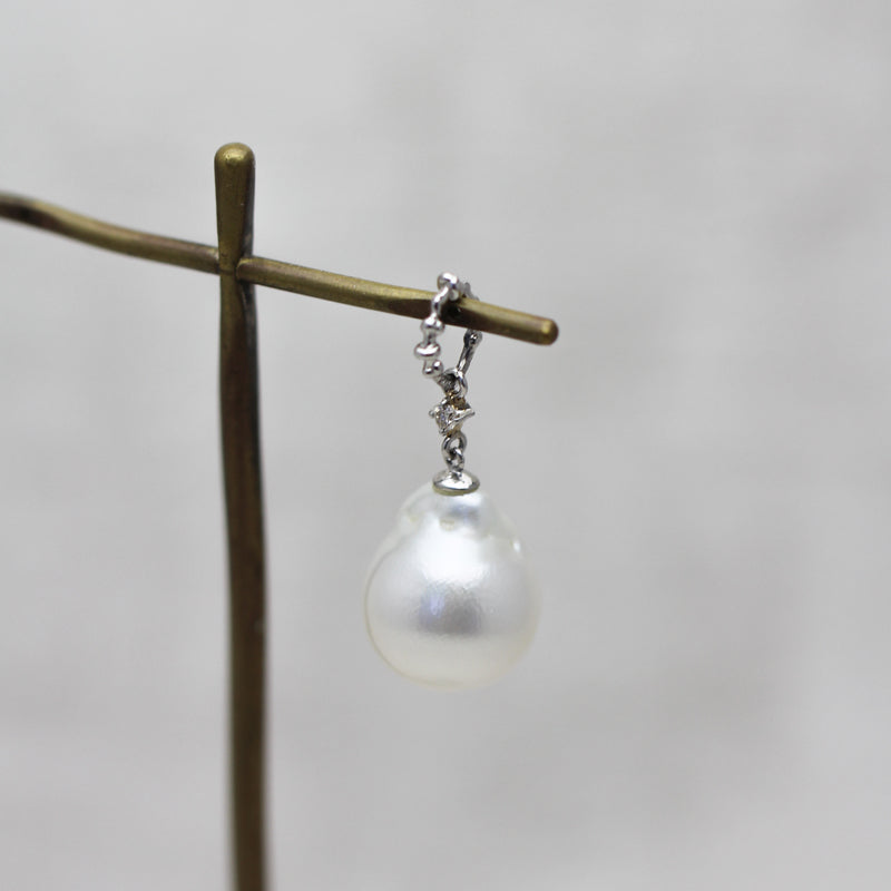 12mm 白蝶バロックパール ペンダントトップ