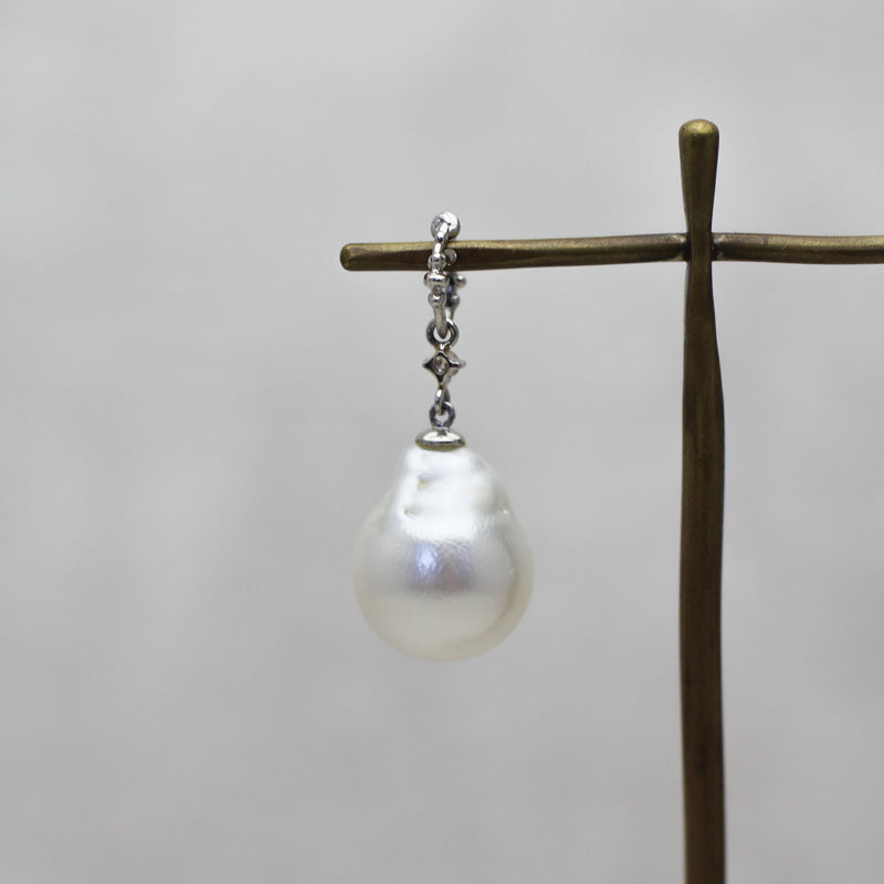 12mm 白蝶バロックパール ペンダントトップ