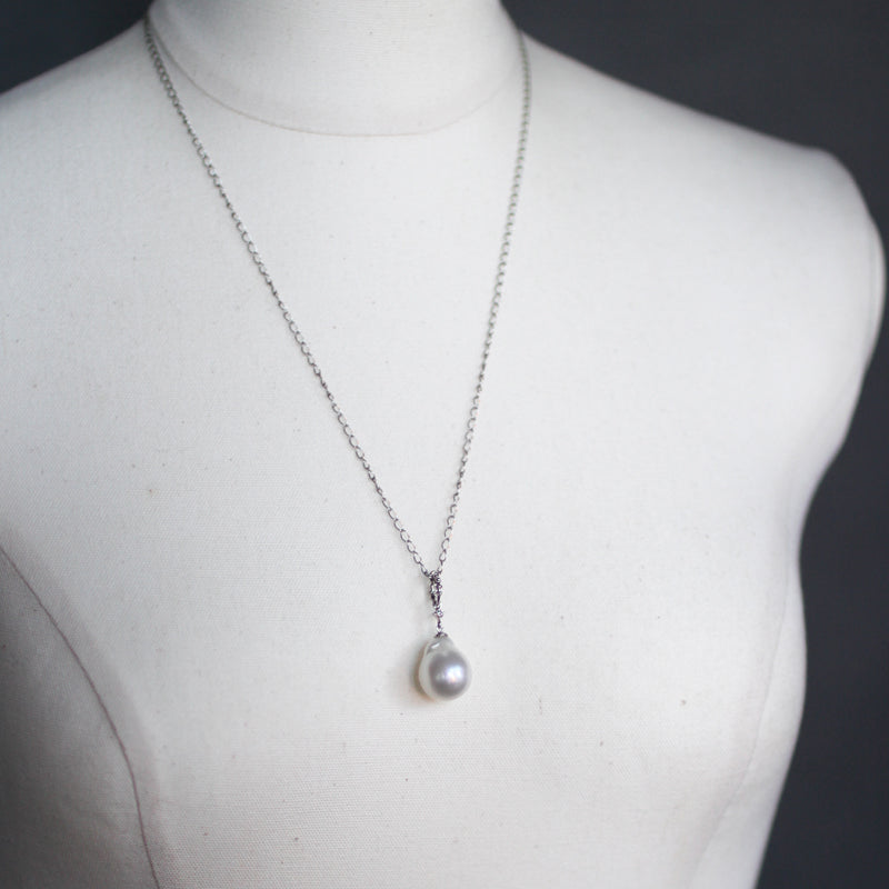 12mm 白蝶バロックパール ペンダントトップ