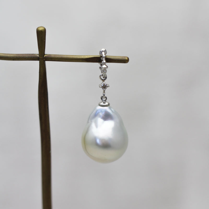 14mm 白蝶バロックパール ペンダントトップ