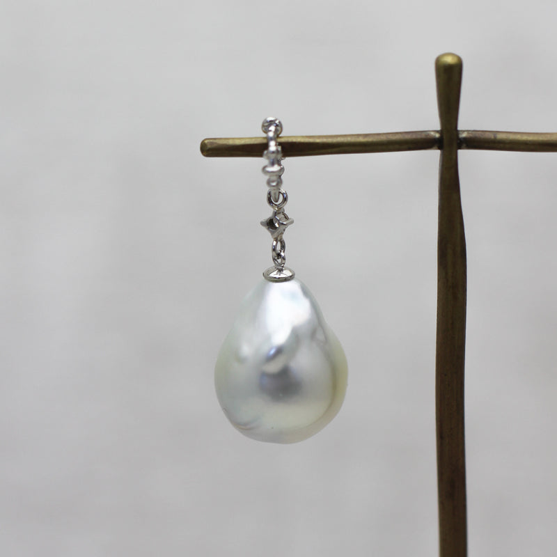 14mm 白蝶バロックパール ペンダントトップ