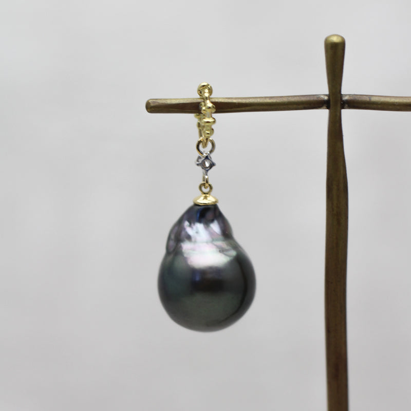 13mm 黒蝶バロックパール ペンダントトップ